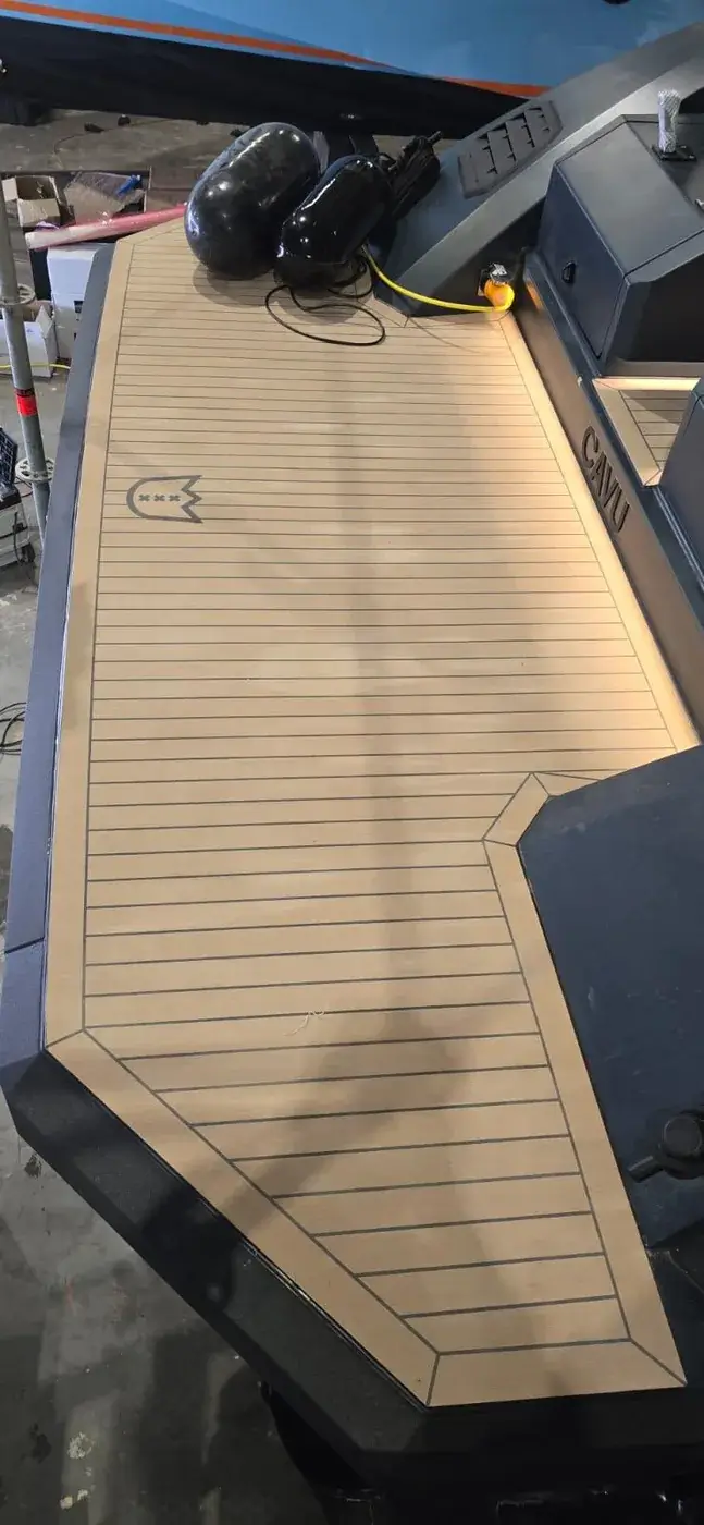 Polyurethane marine flooring on a custom deck area